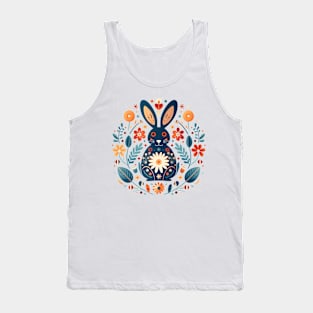 Scandinavian Folk Art Bunny Tank Top